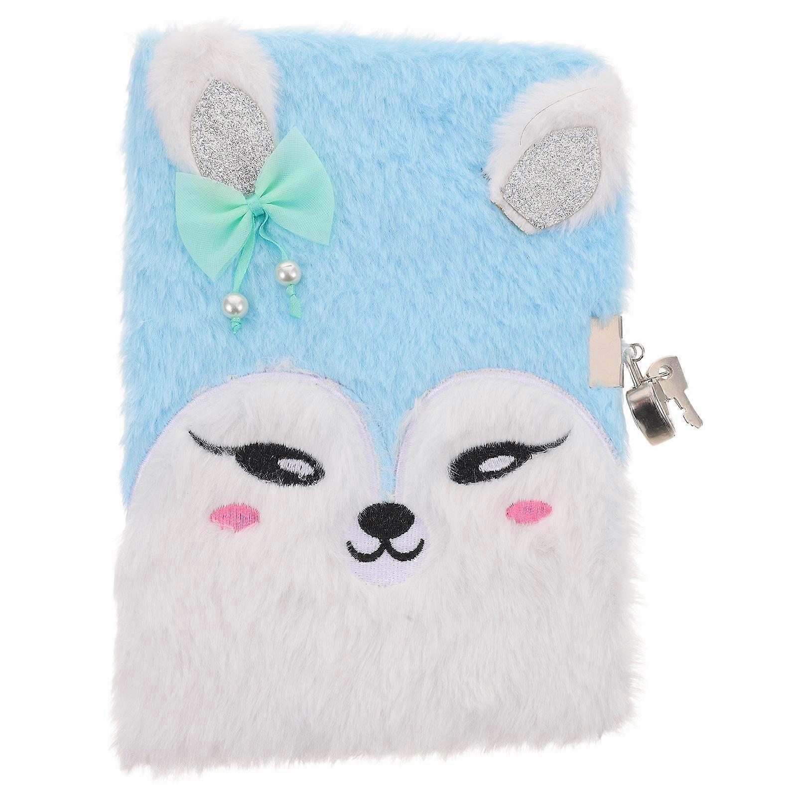 Fox Notebook Lock Diary Children Cartoon Design .50x15.50x2.00cm Writing Summaries 1Pack