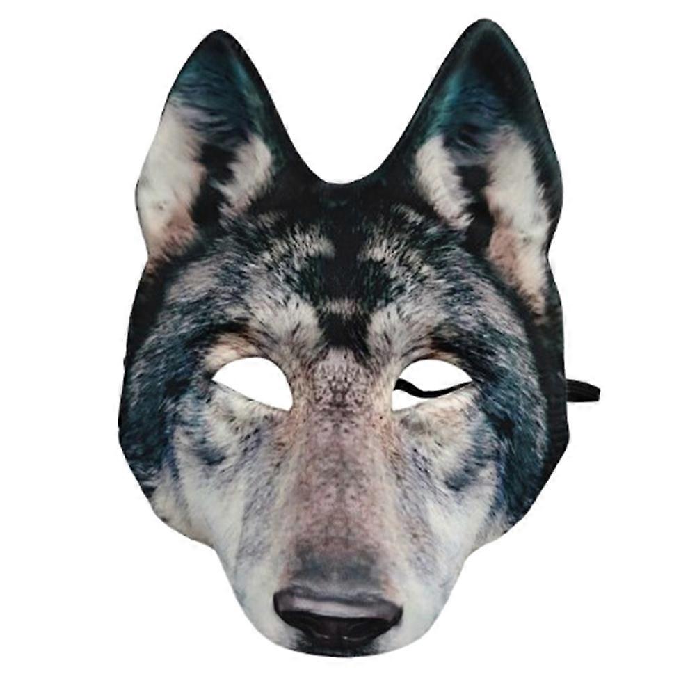 Fox Ball Mask Werewolf Masks Cosplay Masquerade Grey 3D Wolf Head Realistic Design 1Pack