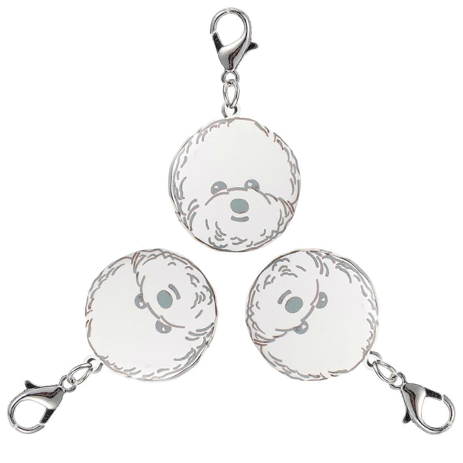 Tag For Dog Collar Engraving Dog Head Shape Pet Decoration 3Pcs