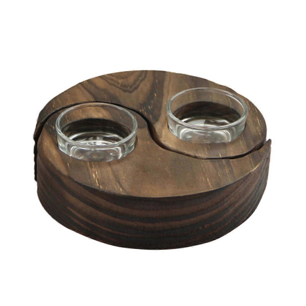 1 Pair Retro Wooden Candle Holders, Desktop Candle Stands for Cozy Table Decor, and Versatile for Home, Parties, and Special Occasions