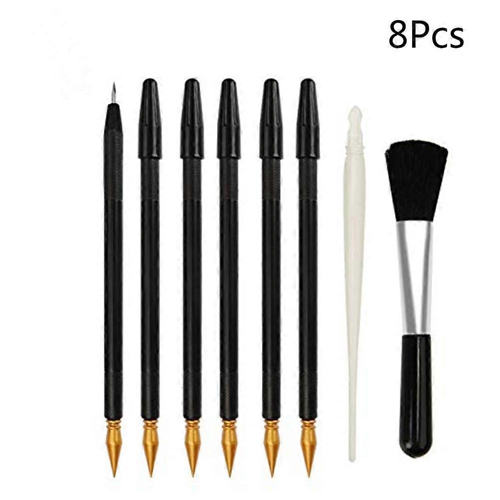 Scratching Pen Special Tools Creative Scratch Painting 8Pack White Smooth Grip For Students Scratch Coloring Art