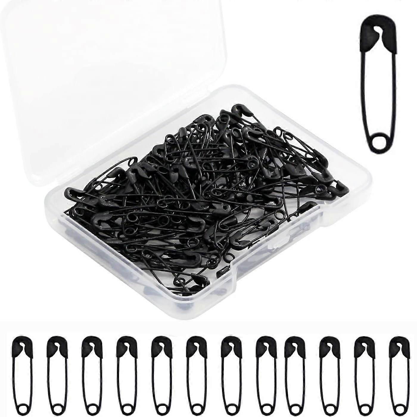 Safety Pins Classic 19 Mm Black Nickel-Plated Stainless Steel Pack of 500 for DIY Sewing Jewellery Making