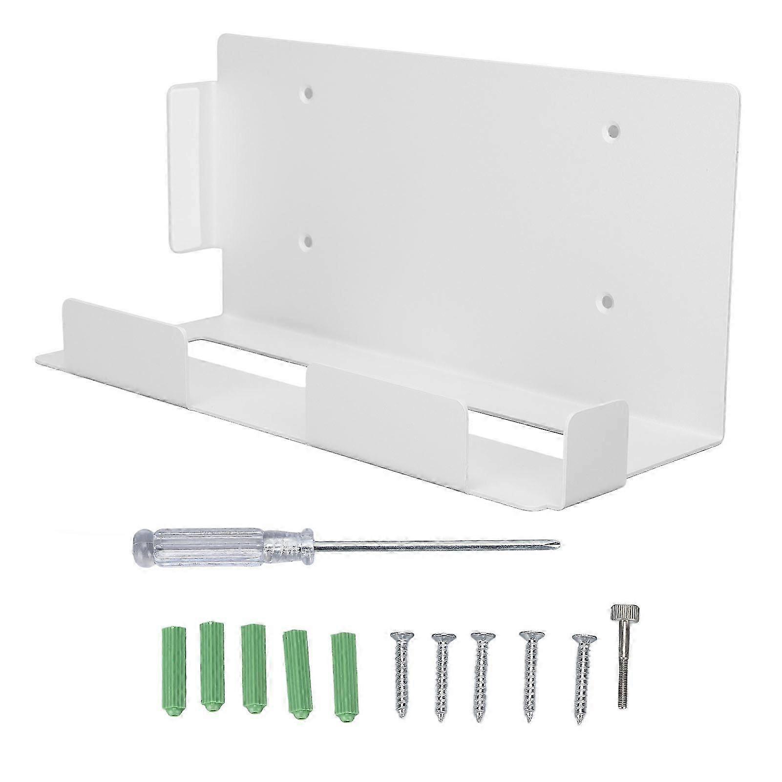 Wall Mounted Bracket for Game Console, Metal Hanging Stand with Screws and Screwdriver for Compatible Brand Console, White