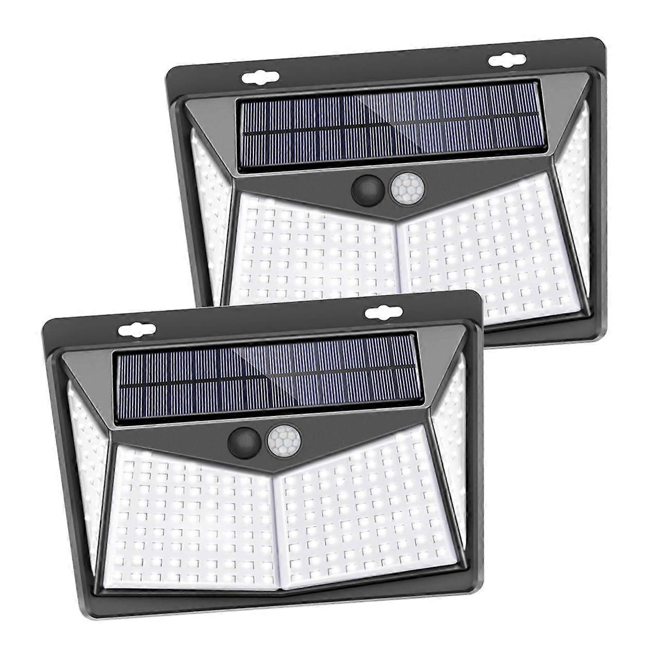 Solarpowered wall light with LEDs, waterproof outdoor lamp with motion sensor for garden, terrace, driveway, providing efficient outdoor lighting.