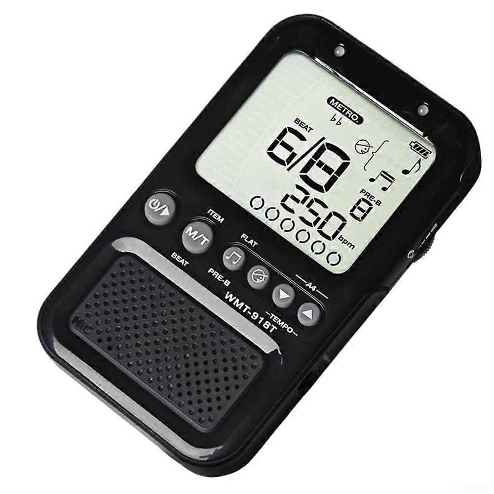 Rechargeable Digital Metronome for Musicians with Timer, Vocal Counting, Headphones, 30250BPM Range, Multiple Rhythm Patterns, Portable (Black)