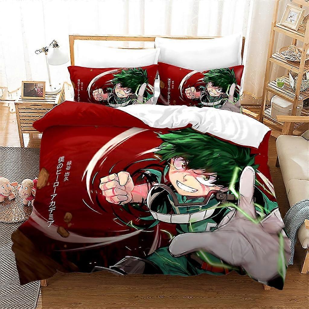 Cool My Hero Academia Zestaw pościeli dla podwójnych łóżek Full Queen King Size - Figurki z 1 poszewką na kołdrę 2 poszewki na poduszki