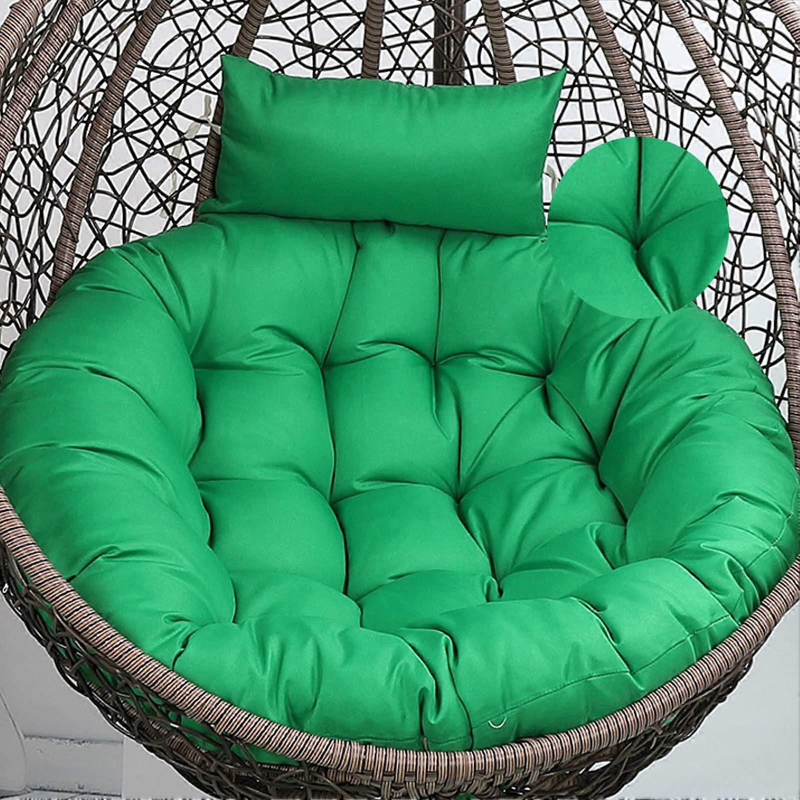 Hanging Chair Cushion Egg Shape Replacement Soft Thickened Comfortable Patio Seat Cushion Wicker Swing Rattan Basket Outdoor Garden Chair Emerald