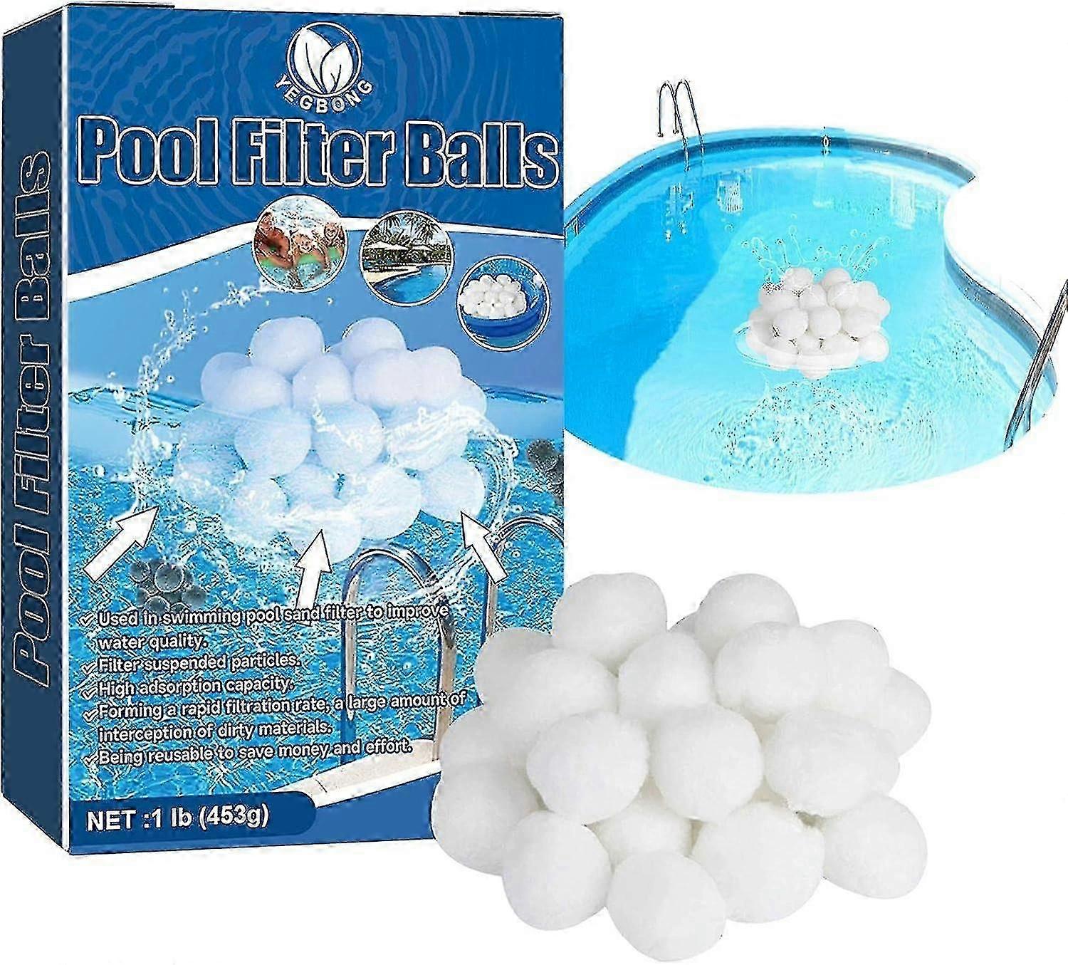 Absorbent Pool Filter Balls, Oil-Absorbing Scum Sponge for Swimming Pools and Spas, Suitable for Bath Centers, Tubs, Aquariums, and Cleaning
