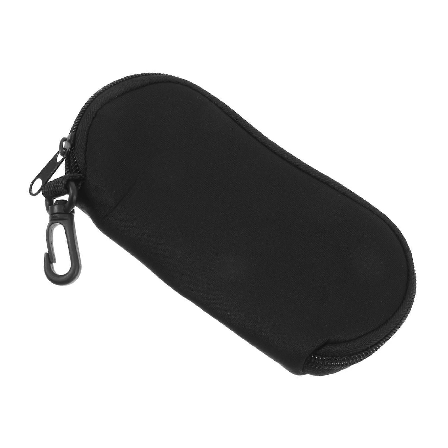 Fashionable neoprene eyeglass case for prescription and sunglasses with secure clip, versatile storage solution for glasses during travel
