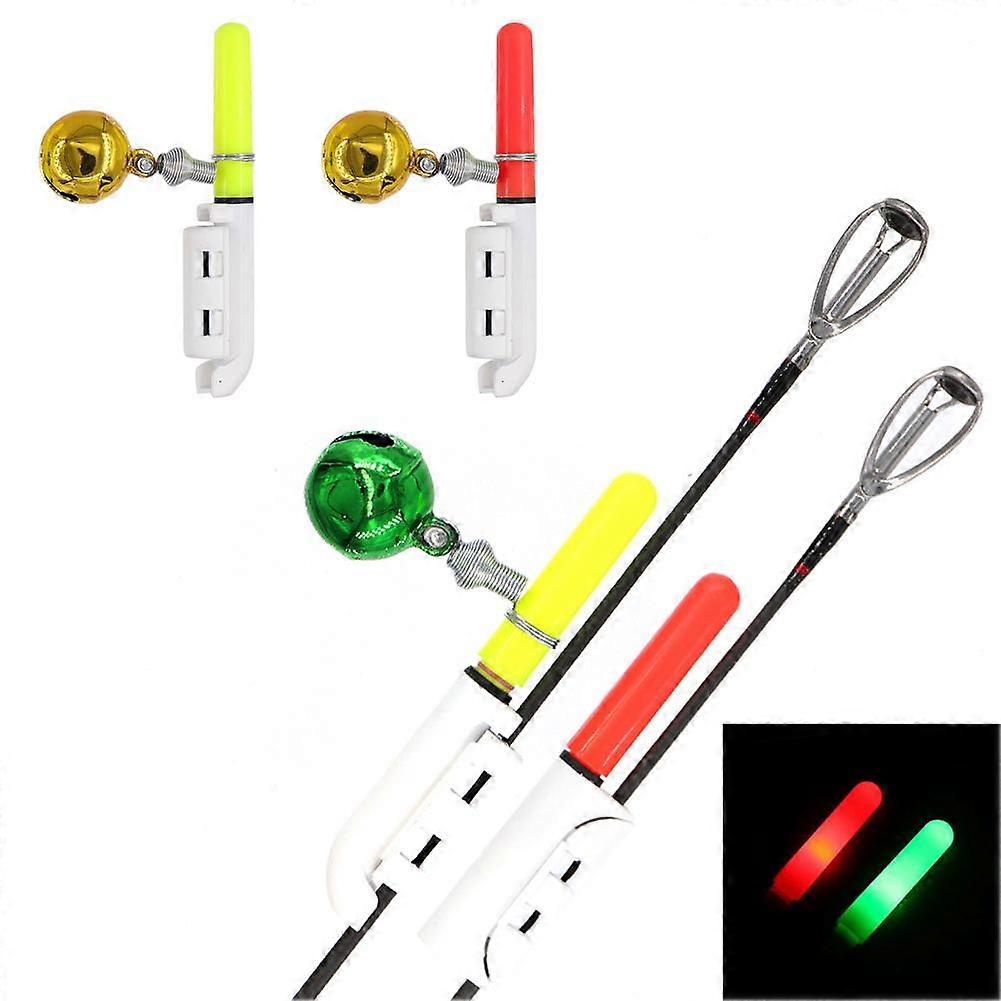 Fluorescent green without battery (A)$Sea fishing rod light rocky fishing rod electronic glow stick color changing flashing rod tip light bell night