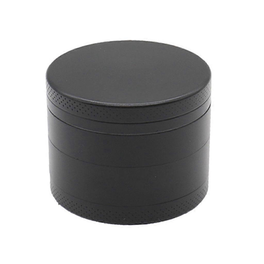 Set of Four Layer Herb Grinder Manual Strong Sealed Multipurpose Alloy Sharp Teeth Spice Grinder - Black Size: 63mm