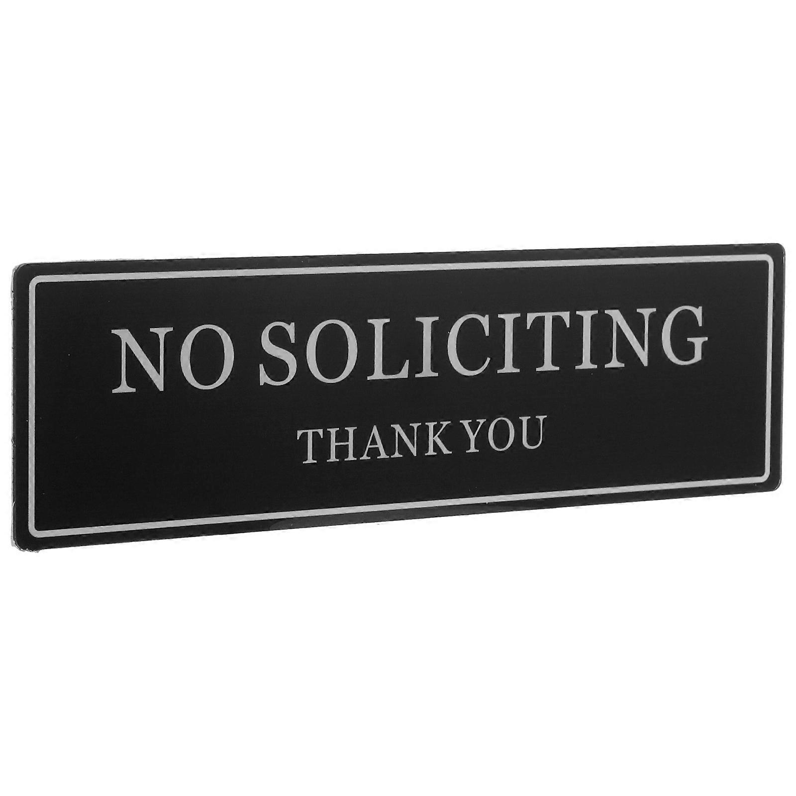 No Soliciting Sign for House Hanging Door Accessory Acrylic Decorative Rectangle 20x6cm Privacy Protection 1Set