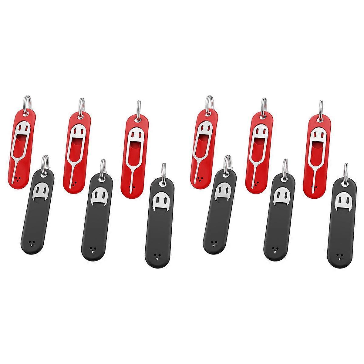 6Pcs SIM Card Removal Tool-Sim Card Tray Pin Removal Tool,Black+Red