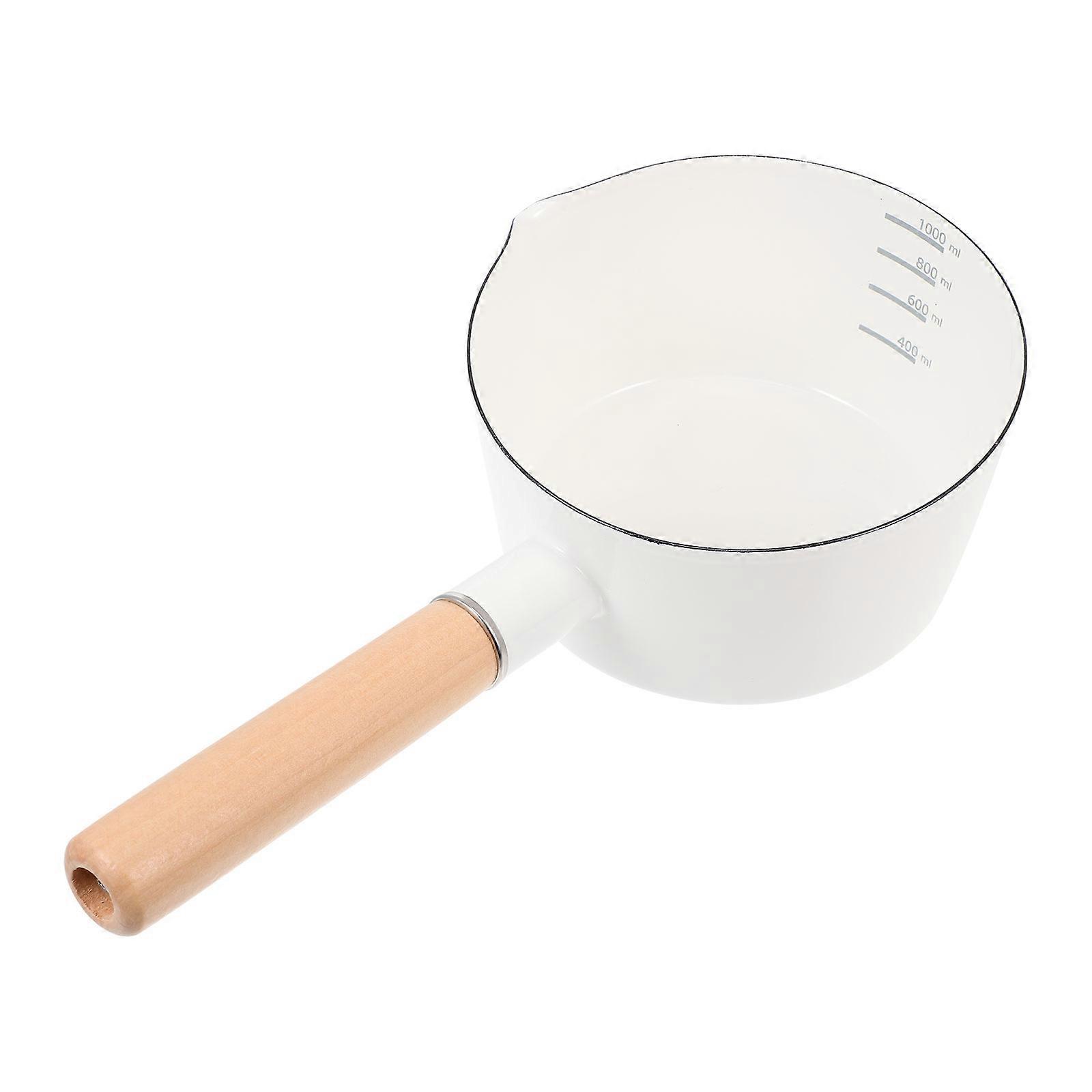 Non Stick Enamel Milk Pot Saucepan with Handle for Kitchen Cooking, Conduction for Soup Stewing and Hot Beverage Boiling