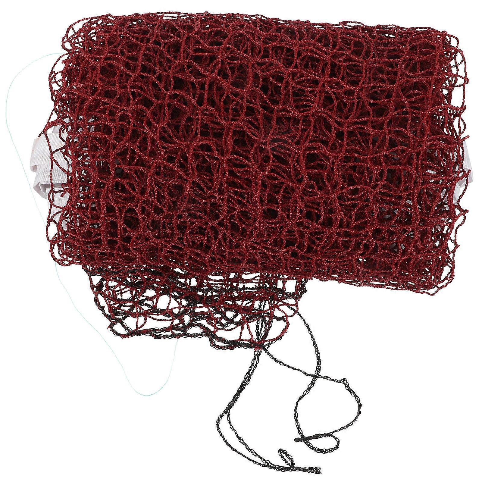 Portable Badminton Net Multi Sport Use Indoor Sports Equipment Red 610x76cm Rectangular Mesh 1Set