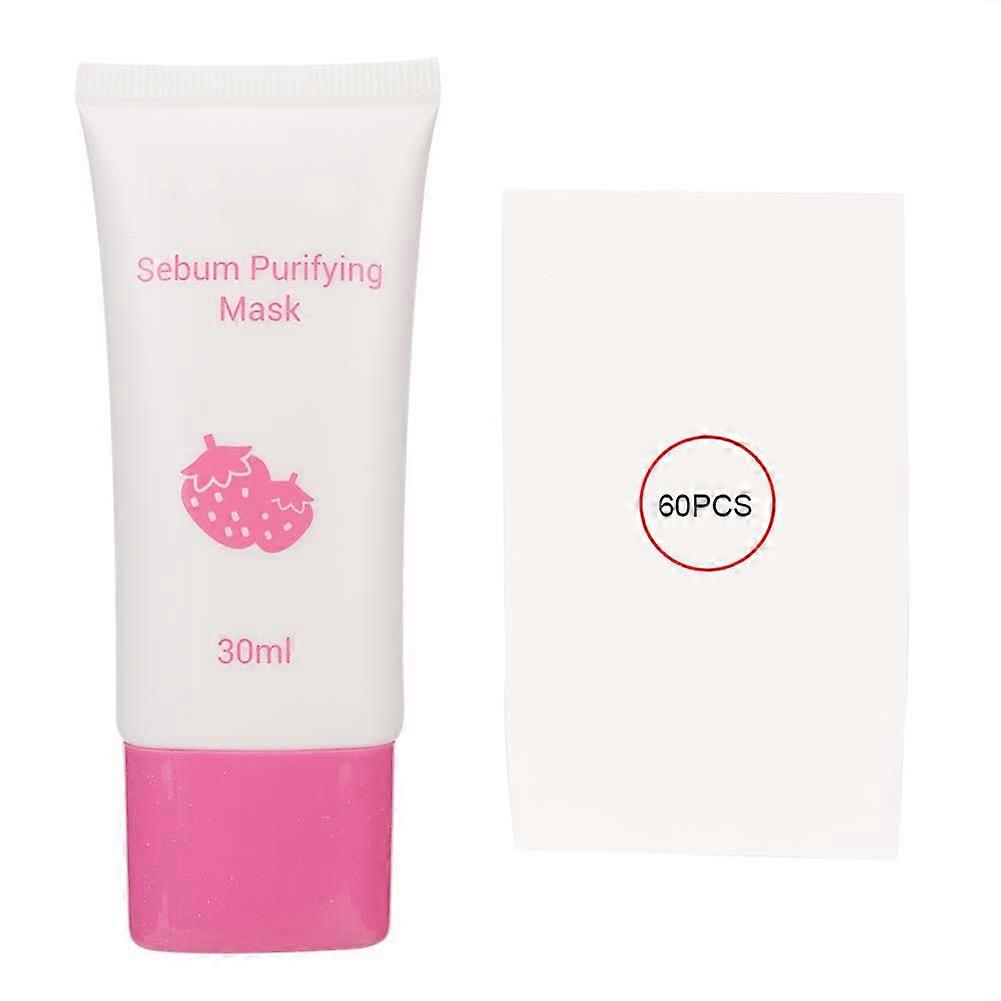 30ml Blackhead Removing Removal Mask Cleaning Tool with 60Pcs Removal Paper for Face Skin Care