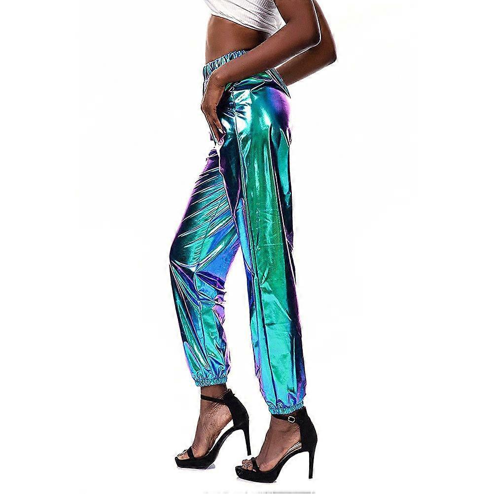 Jogginghose Silber Damen Glitter Leggings Casual Wear Practical Comfortable Long Pants 1Pcs