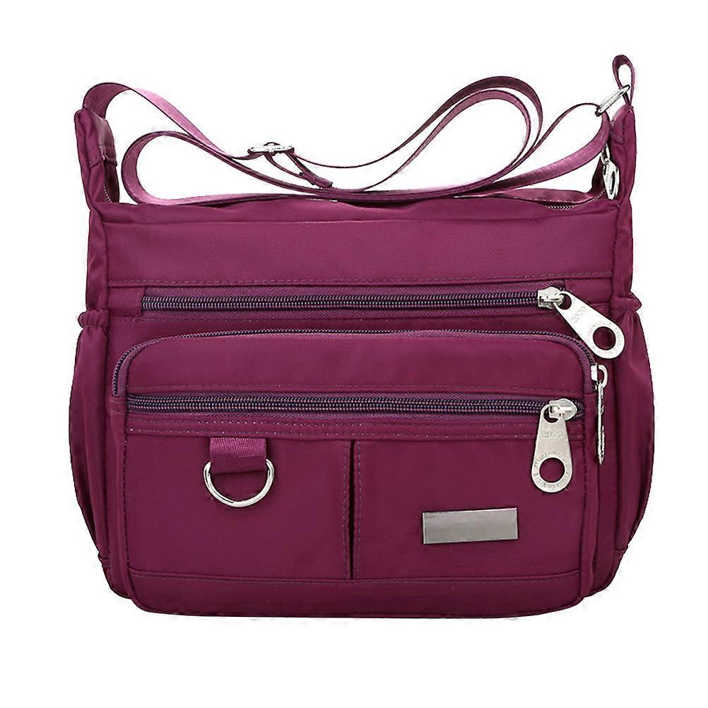 Purple Oxford Cloth Messenger Bag for Women – Large Capacity Crossbody Handbag with Adjustable Strap and Multiple Pockets for Organized Storage