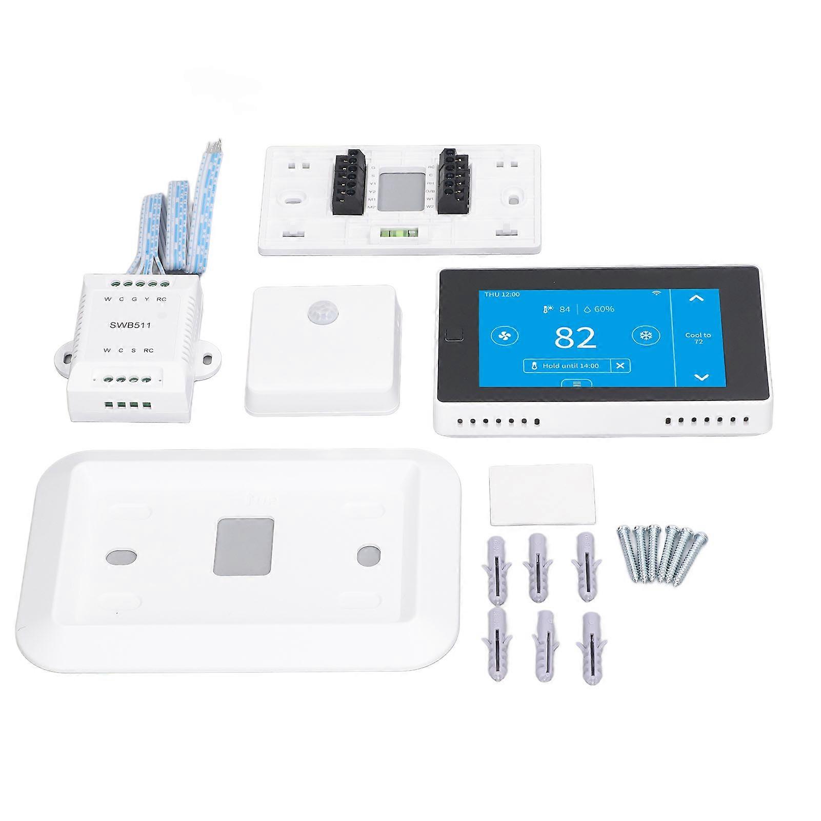Digital Thermostat Smart WiFi Temperature Monitor Sensor with Large LCD Touch Screen Remote Control for Home