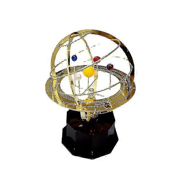 Large Solar System Orrery Model Rotating Metal Ornament