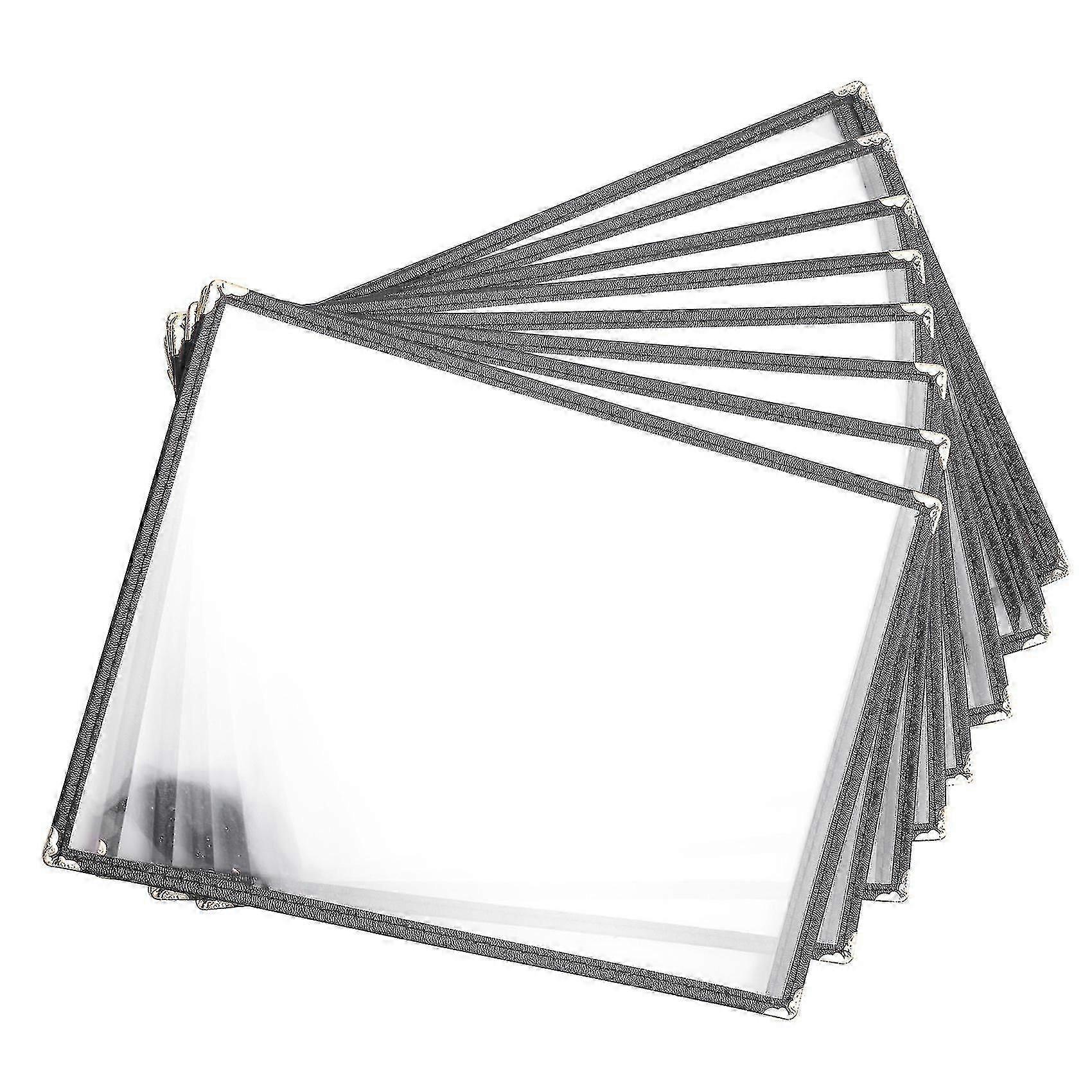 10 Pack of Restaurant Menu Covers - Single Page, 2 View Design for 8.5 x 11 Inch Paper - Durable & Professional Display
