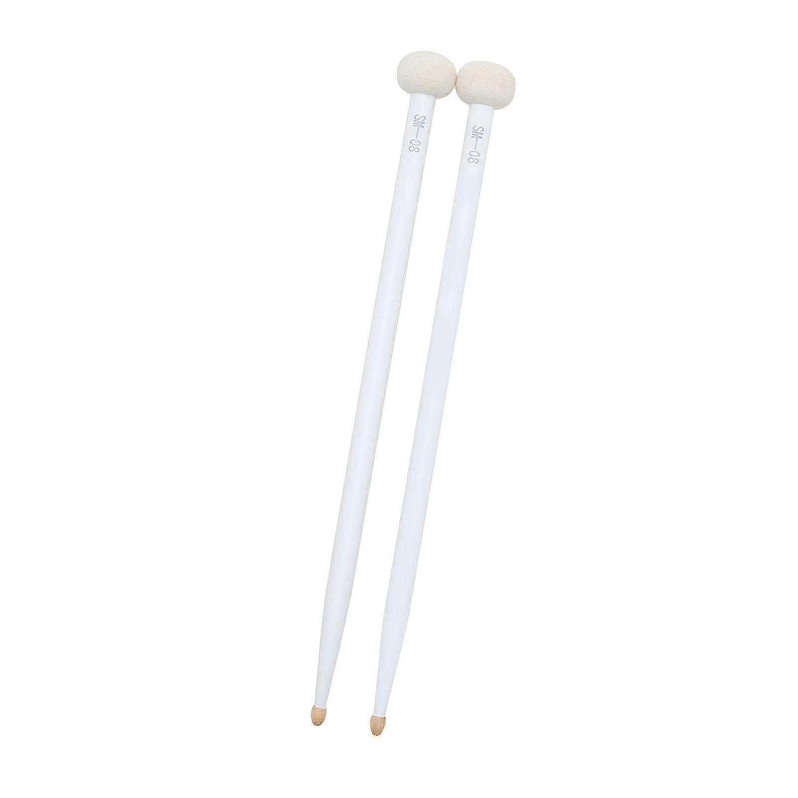 2pcs Drum Mallet Drum Stick Double Sided Drum Mallets Good Hand Feel Sticks Felt and Maple Tips Double Ended Drumsticks for Playing Drum Set Kettledr
