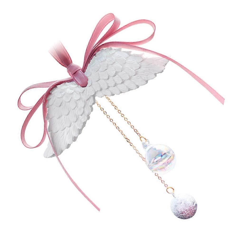 Rear View Mirror Hanging Ornament White Color 11.5X5CM Size Car Accessory 1 Set