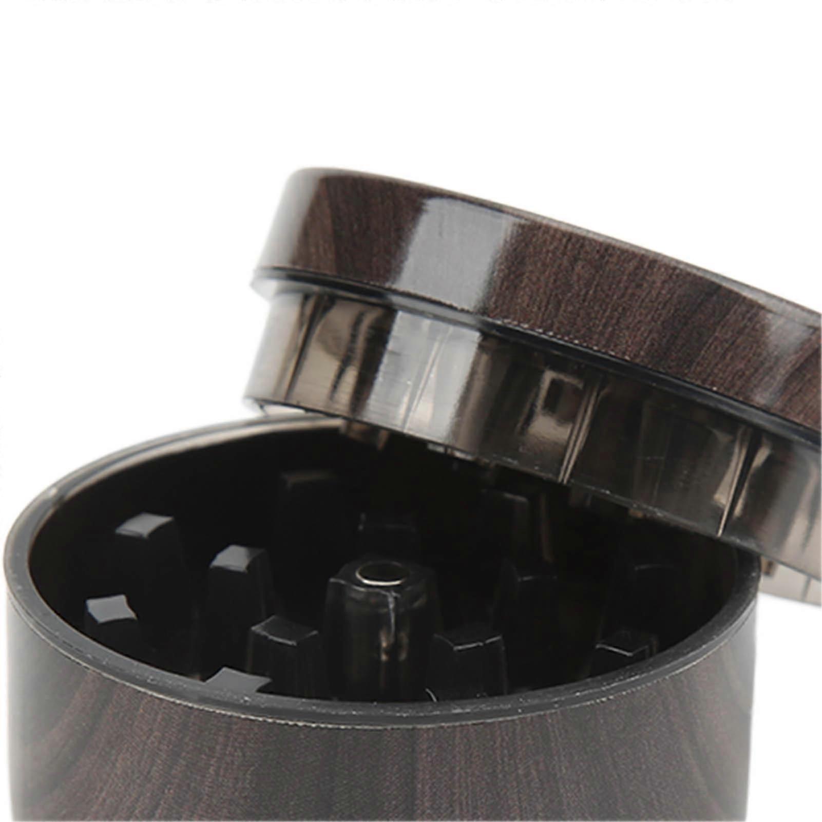 Manual Spice Grinder Mini Manual Clear Metal Wood Grain Finish Spice Grinder with Portable Roller