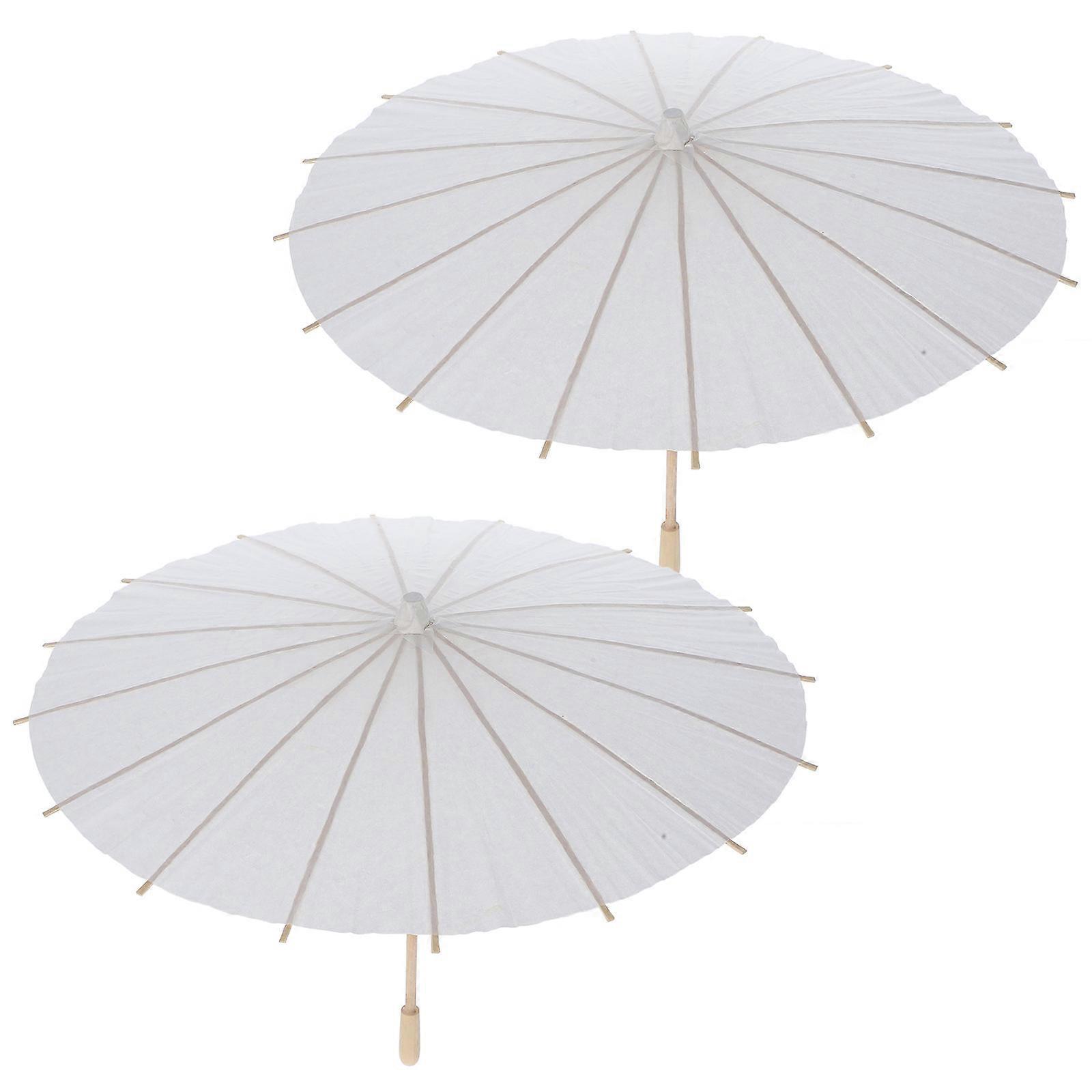 White Paper Umbrellas for Kids to Hand Paint and Personalize 2pcs Oil Paper Craft Set for DIY Home