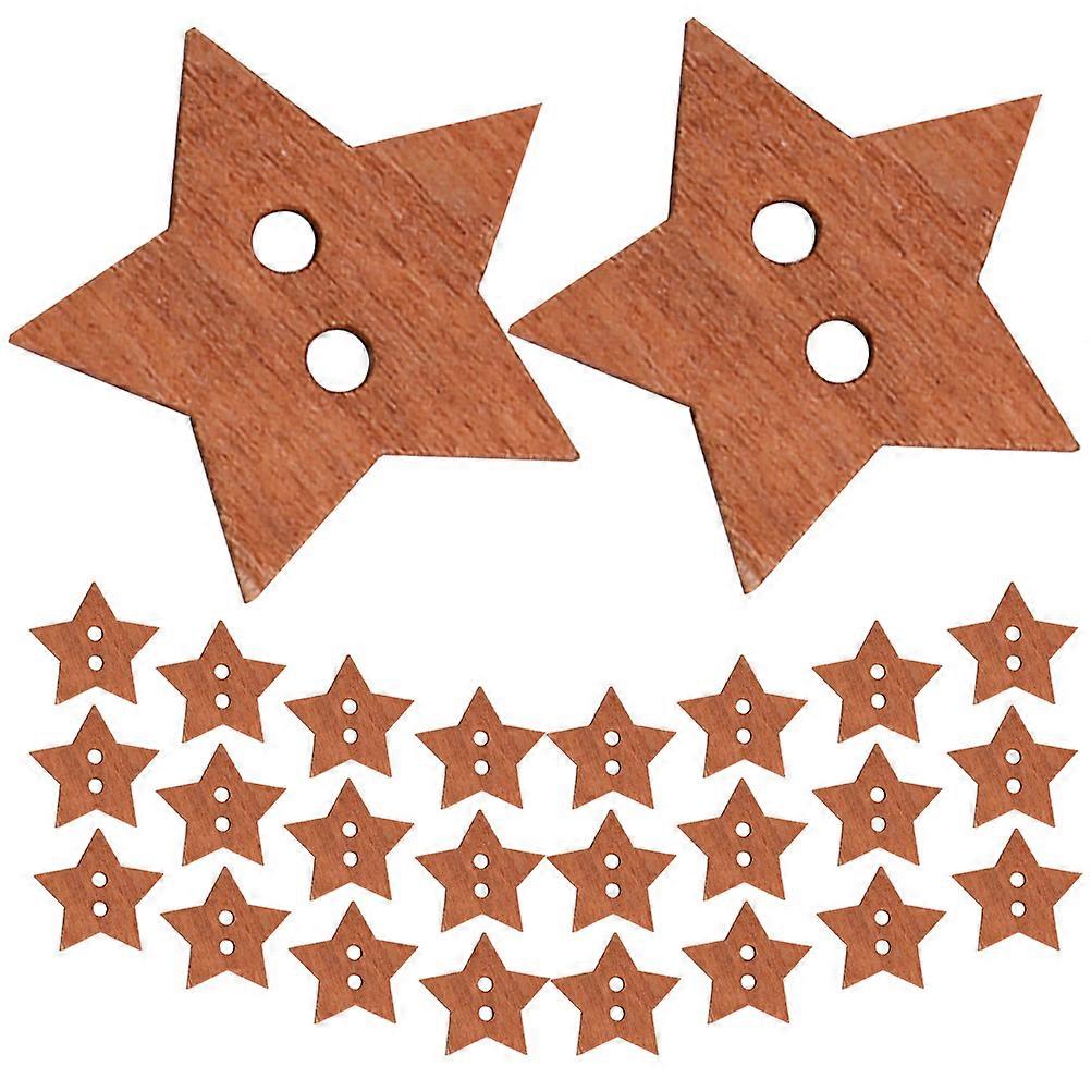 Wooden Star Shaped Buttons Pack of 200 Decorative Craft Buttons for Sewing DIY Projects Durable Charming Embellishments