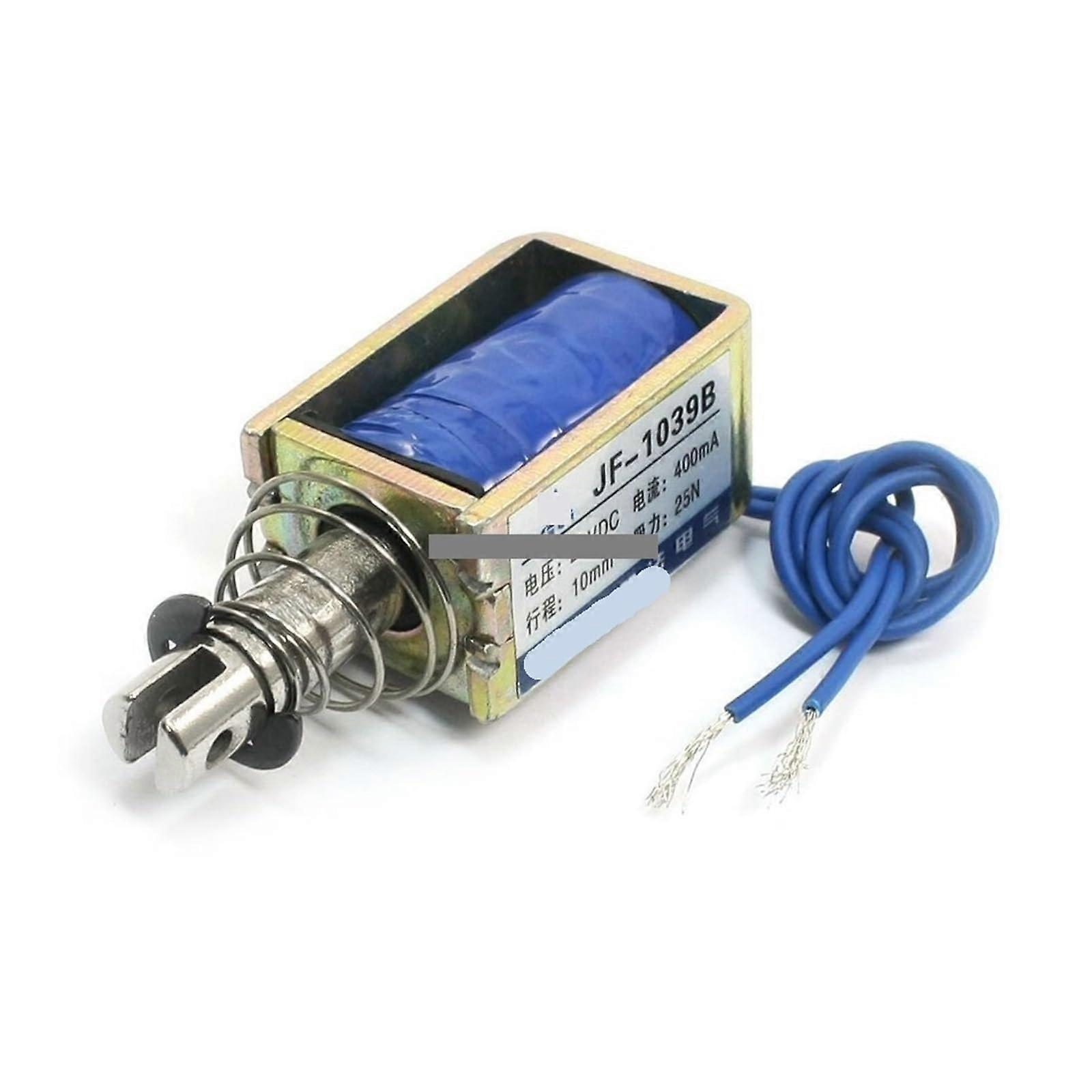 JF1039B DC 24V Pushpull Open Frame WetValve Solenoid Electromagnet, 10mm 25N DC 24V 400mA