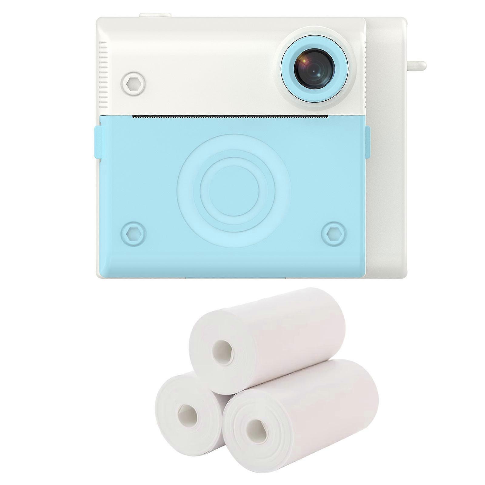 Kids Instants Print Camera Set With 3 Paper Rolls Portable, High Resolution Images, Thermals Printing Multicolor