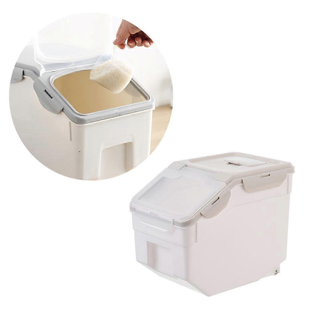 Pet Food Container with Snap-Tight Lid for Freshness Moisture Proof Dustproof Storage Case in Beige