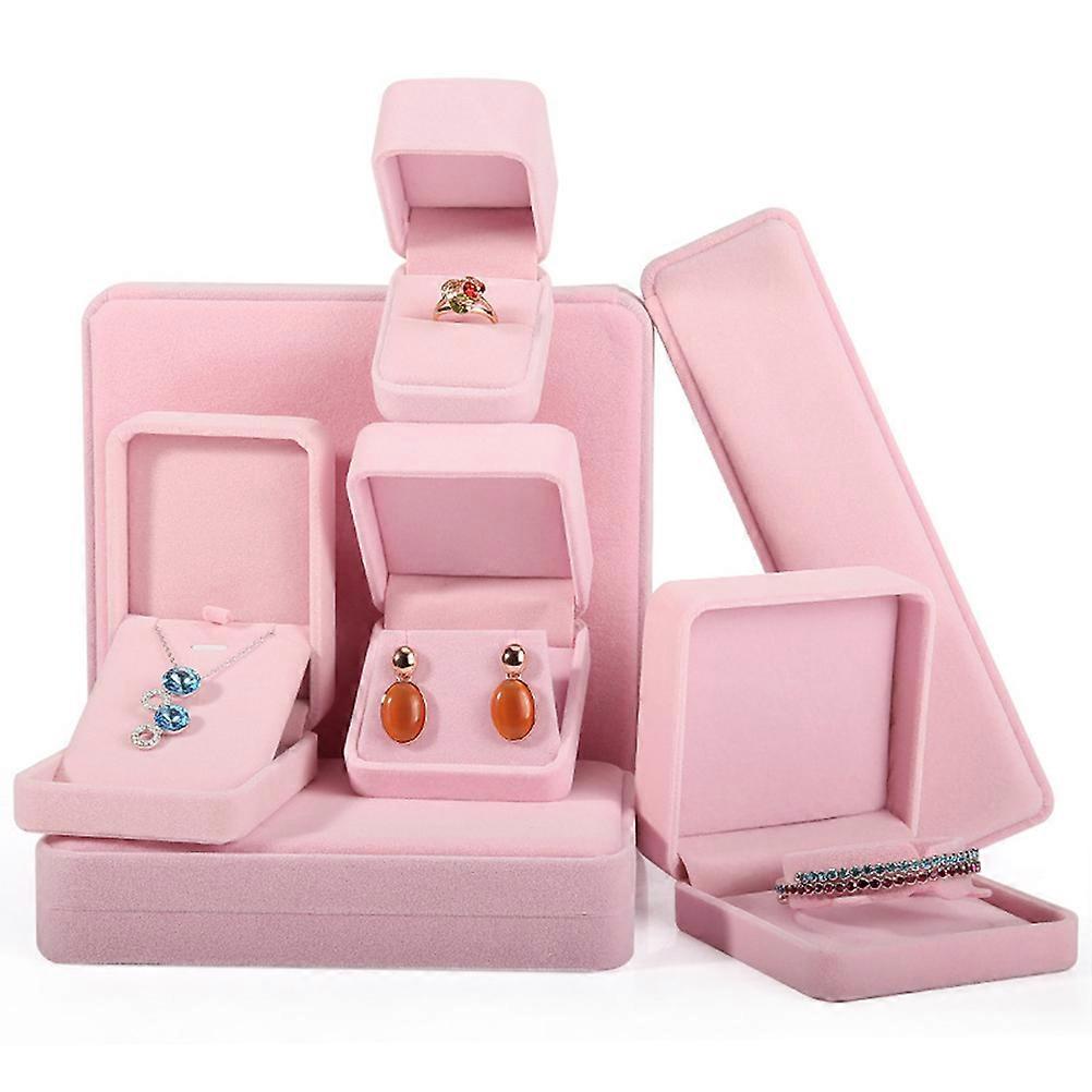 Jewelry Boxes Necklace Case Organizer Lint Material Rectangular Shape Portable Storage Home Use 2Set
