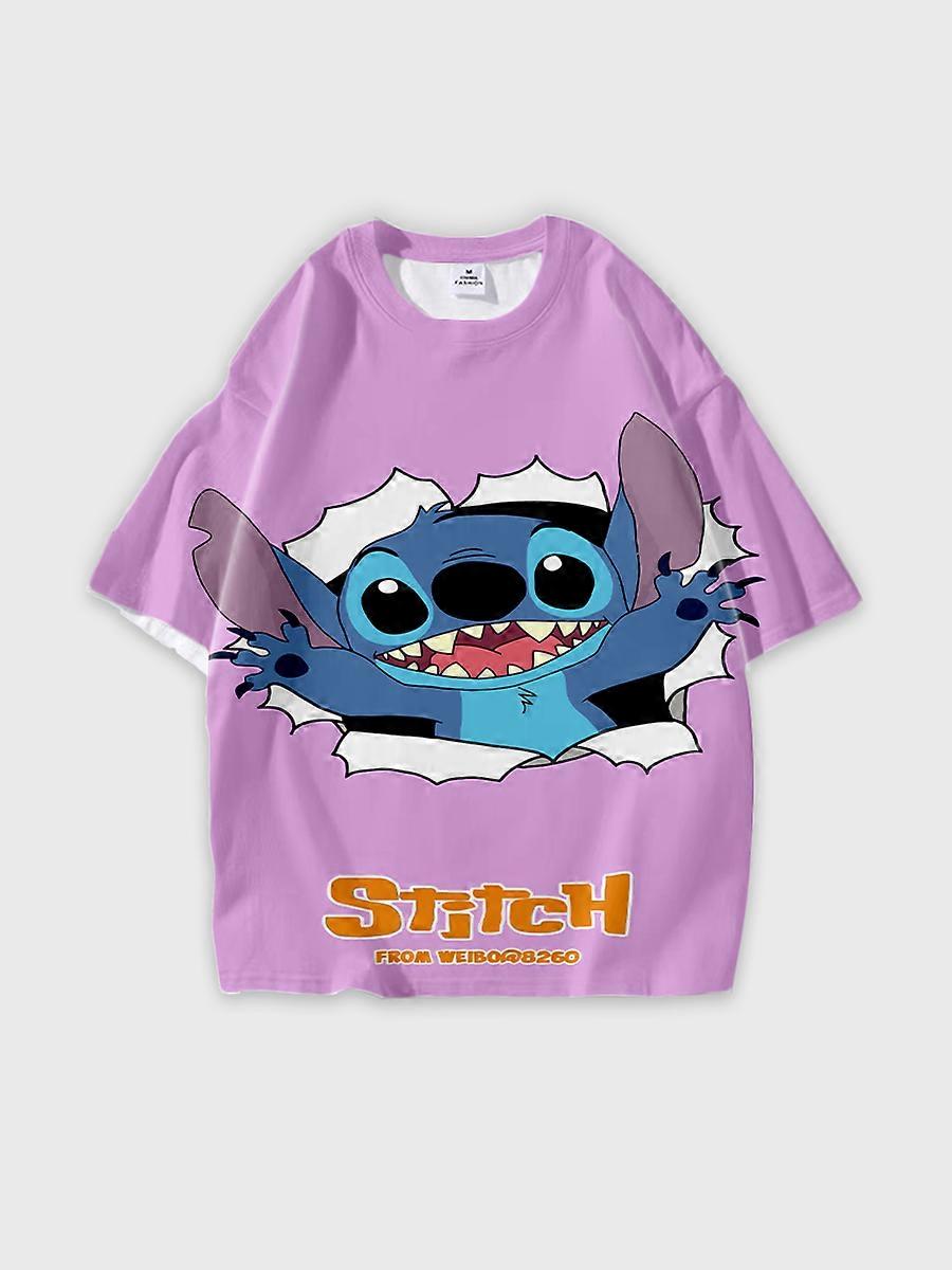 T-shirt round neck Cartoon Pattern loose short sleeve D2912