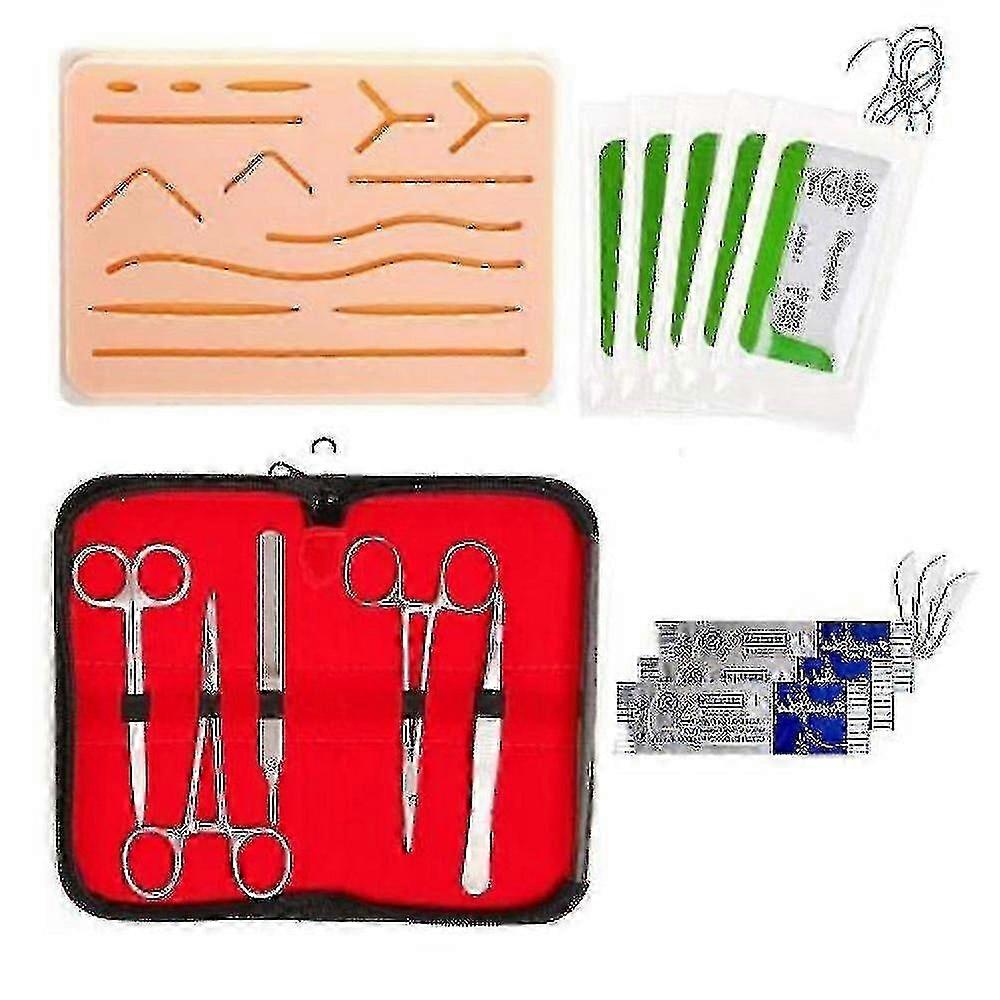 Complete Suture Practice Kit with Needles, Forceps & Pad for Medical Training hwy