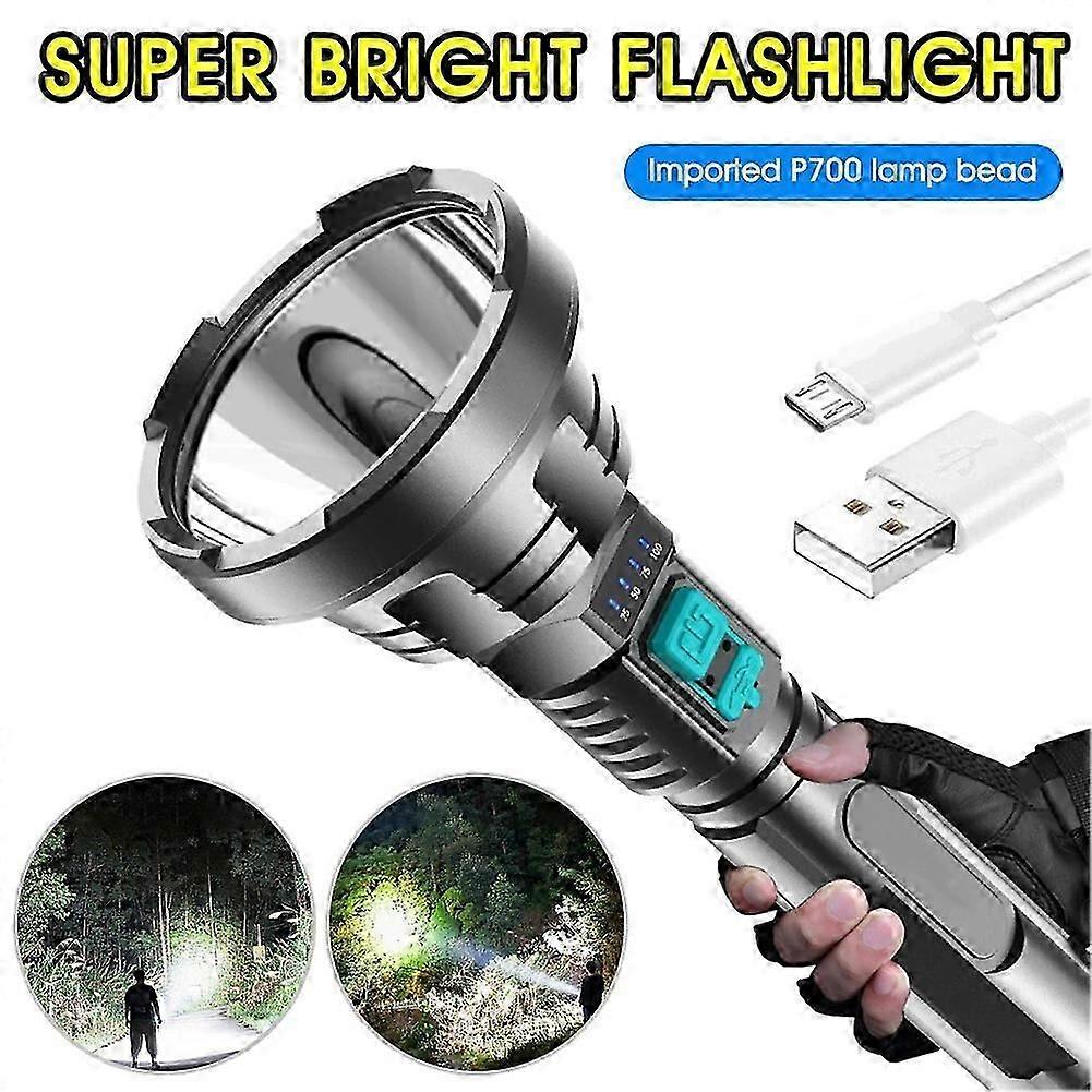 Super Bright Torch Led Flashlight USB Rechargeable Tactical Spotlight
