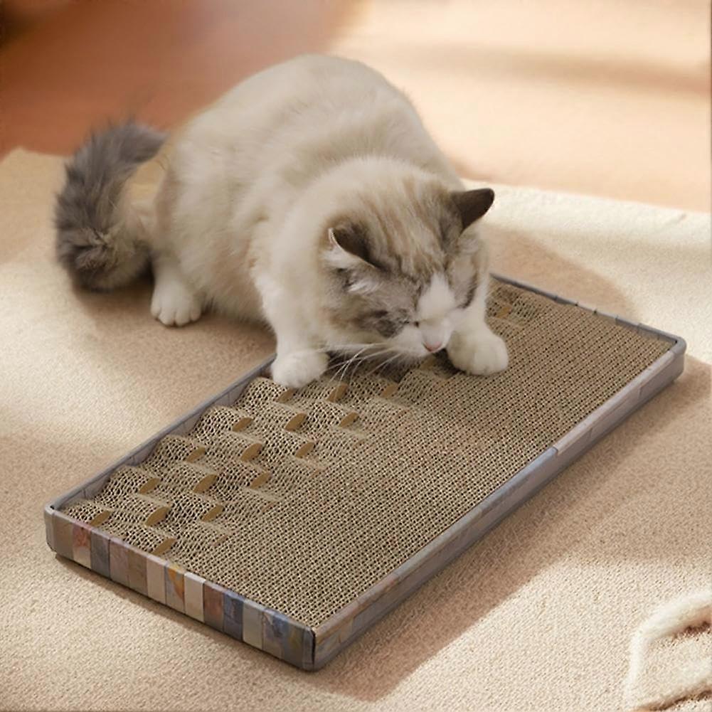 Cat scratching board with nonslip bottom and catnip
