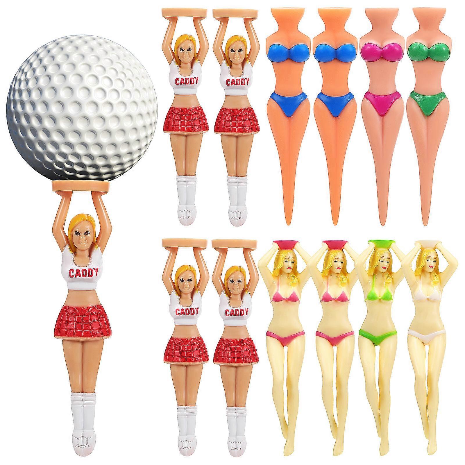 Ponpon Golf Tees Şekli Canlı Renkler Kullanımı Kolay 12 Adet