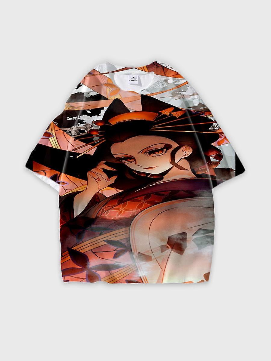 T-shirt round neck Character Pattern loose short sleeve P3470