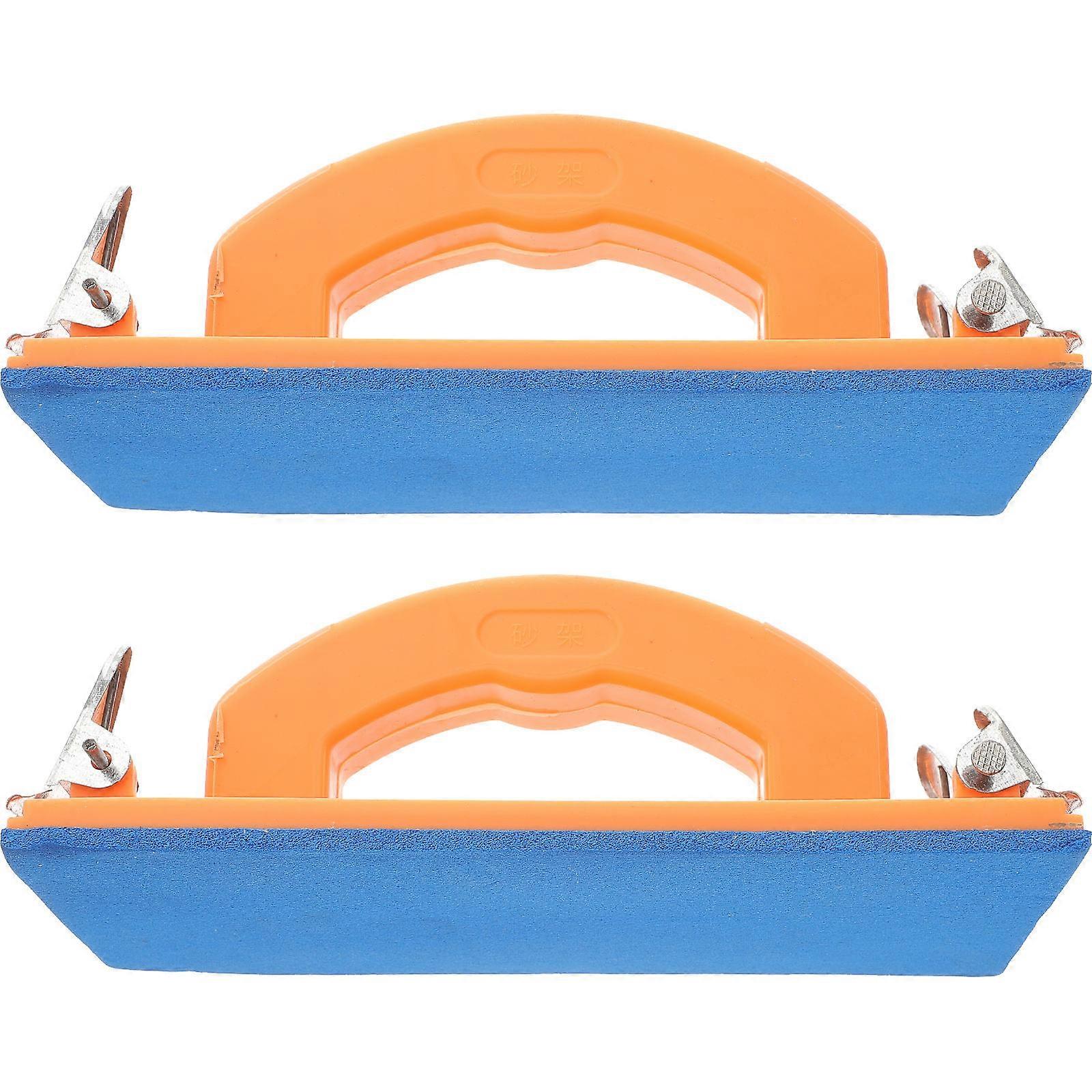 Sand Paper Holder 2Pcs Ergonomic Rubber Handle Handheld Tool For Wall Woodworking Polishing Grinding Multi Color