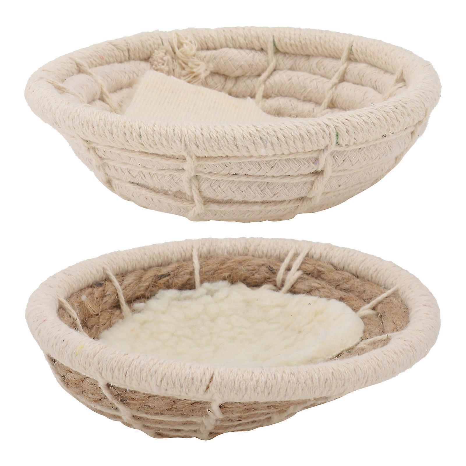 Bird Nesting Material 2Pcs Rope Weave Bird Breeding Nest Designed For Garden And Porch For Bird Owners In Assorted Color