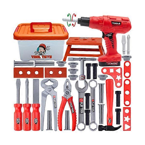 Children's 42-Piece Durable Toolbox with Building Tools
