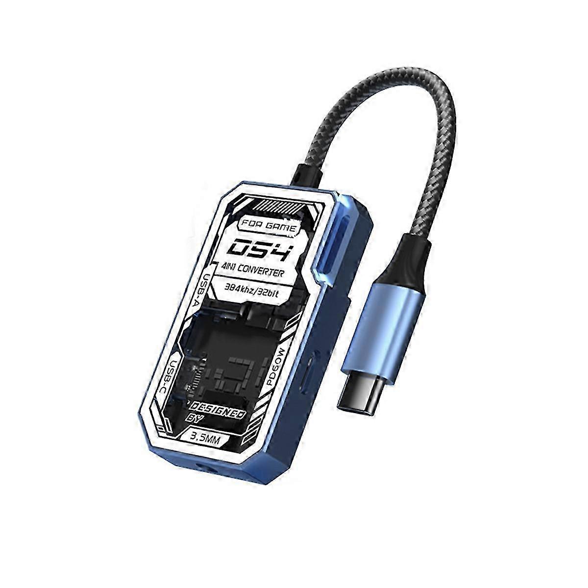 4 in 1 Transparent Usb C Hub Usb Splitter Type C Hub for LaptopsAs Shown SZRH A-GB