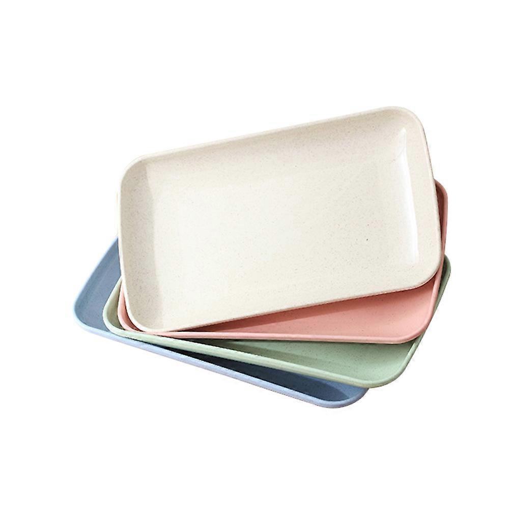 Fiber Dinner Plates Set of 4 Lightweight and for Home Cooking Assorted Colors