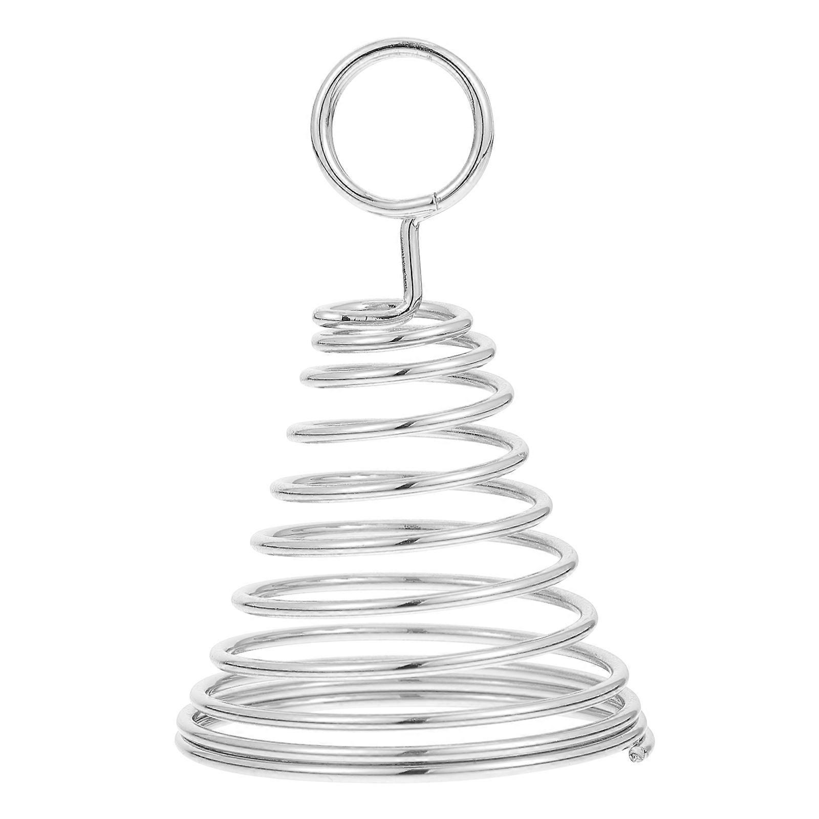Silver Spiral Table Card Holder Stand for Wedding Place Cards, Memo Notes, Photos & Table Numbers – Sturdy Desktop Clip with Elegant Base for Party &