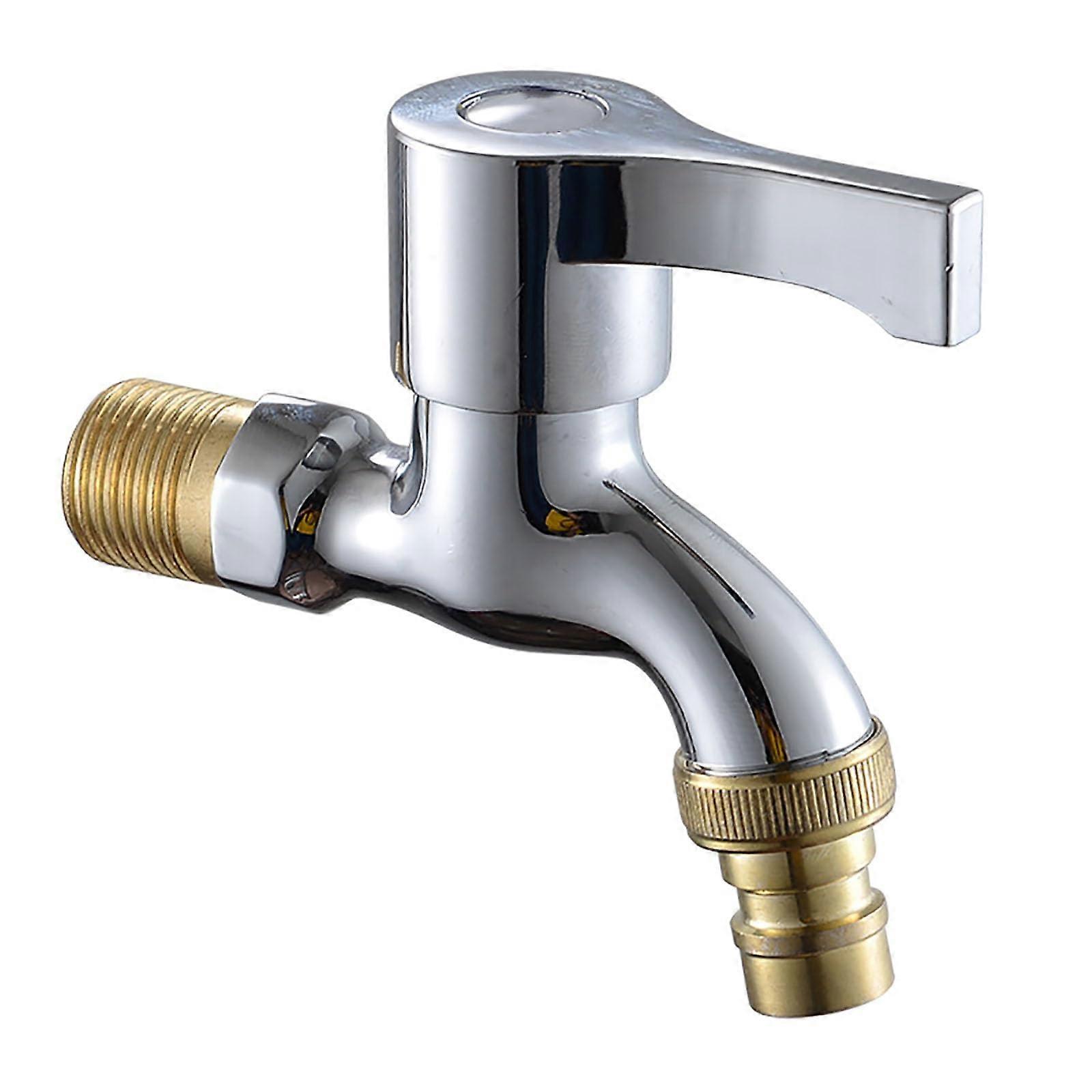 Tap Garden Zinc Alloy Electroplating Quick Open Household Tap for Balcony Mop and Pool Use, Durable Design