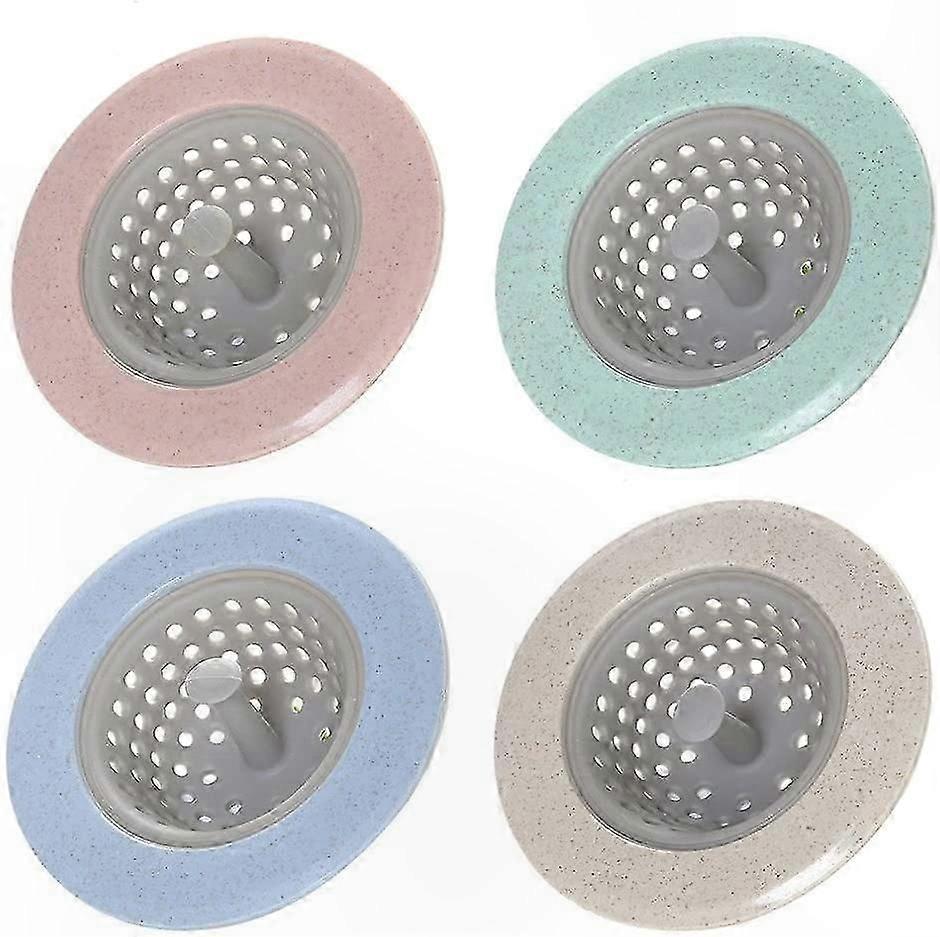 Multicolor Silicone Drain Plugs and Strainers for Kitchen and Bath (Set of 4)