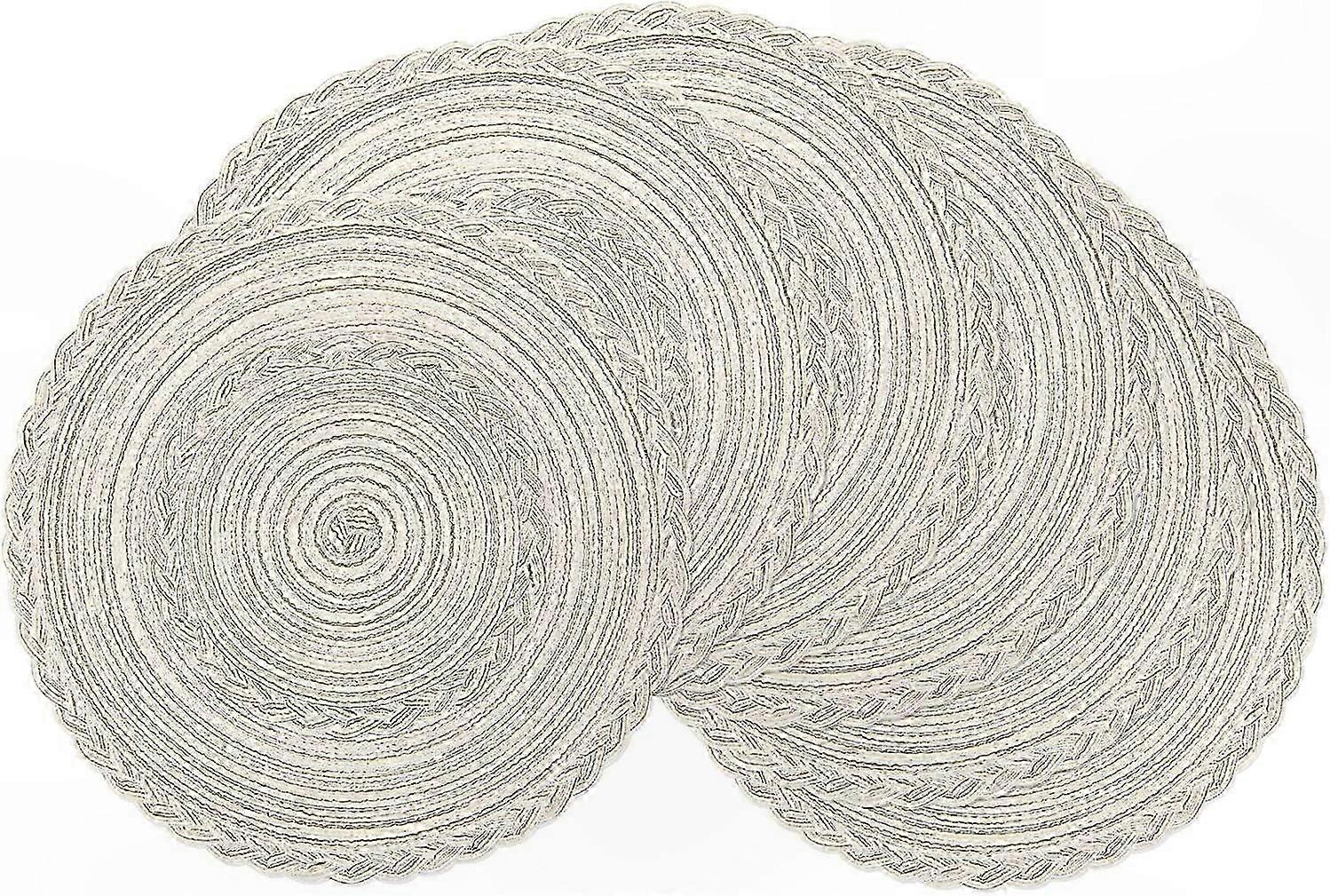 Set of 6 Round Woven Placemats for Dining Table Decor