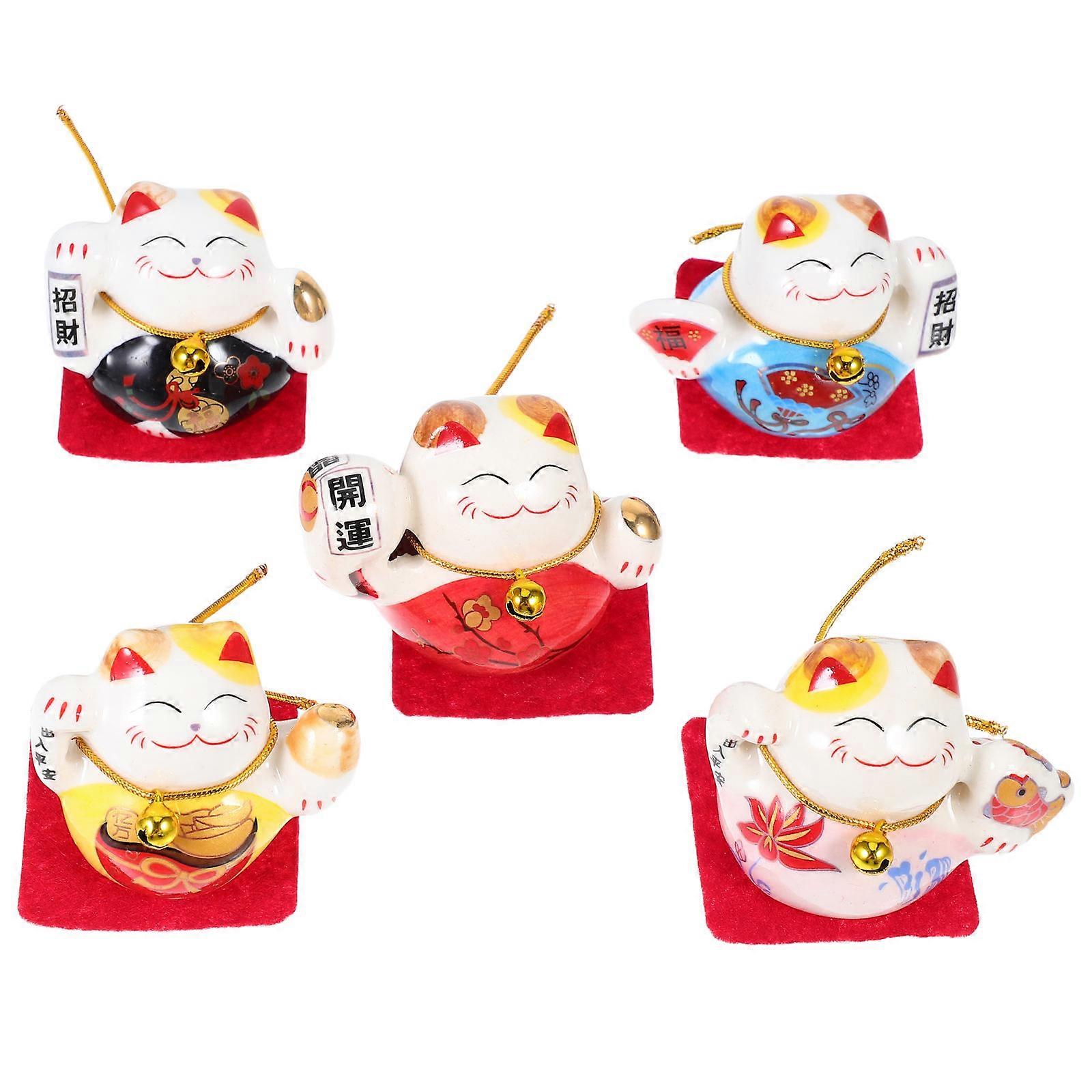 Cute Multi Color Cat Figurines For Desk Decor Ideal Present For Loved Ones 5Pcs